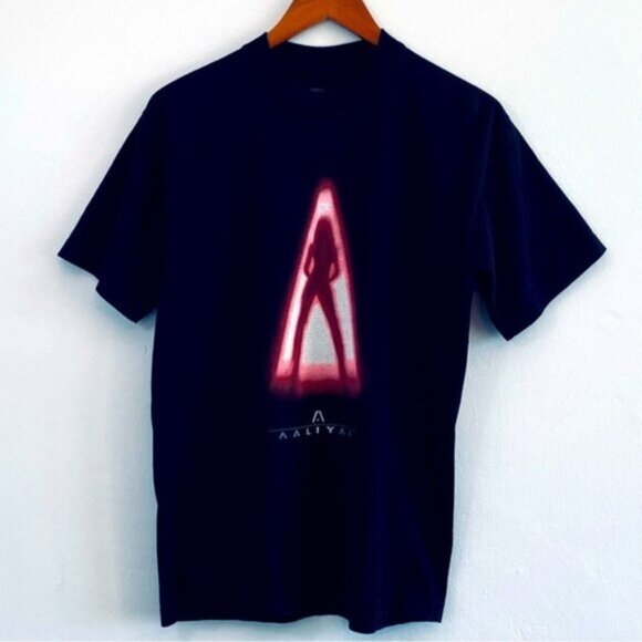 RARE Aaliyah Special Release 1990s T Shirt Mens Medium Hip Hop R&B Music Black - Picture 1 of 9